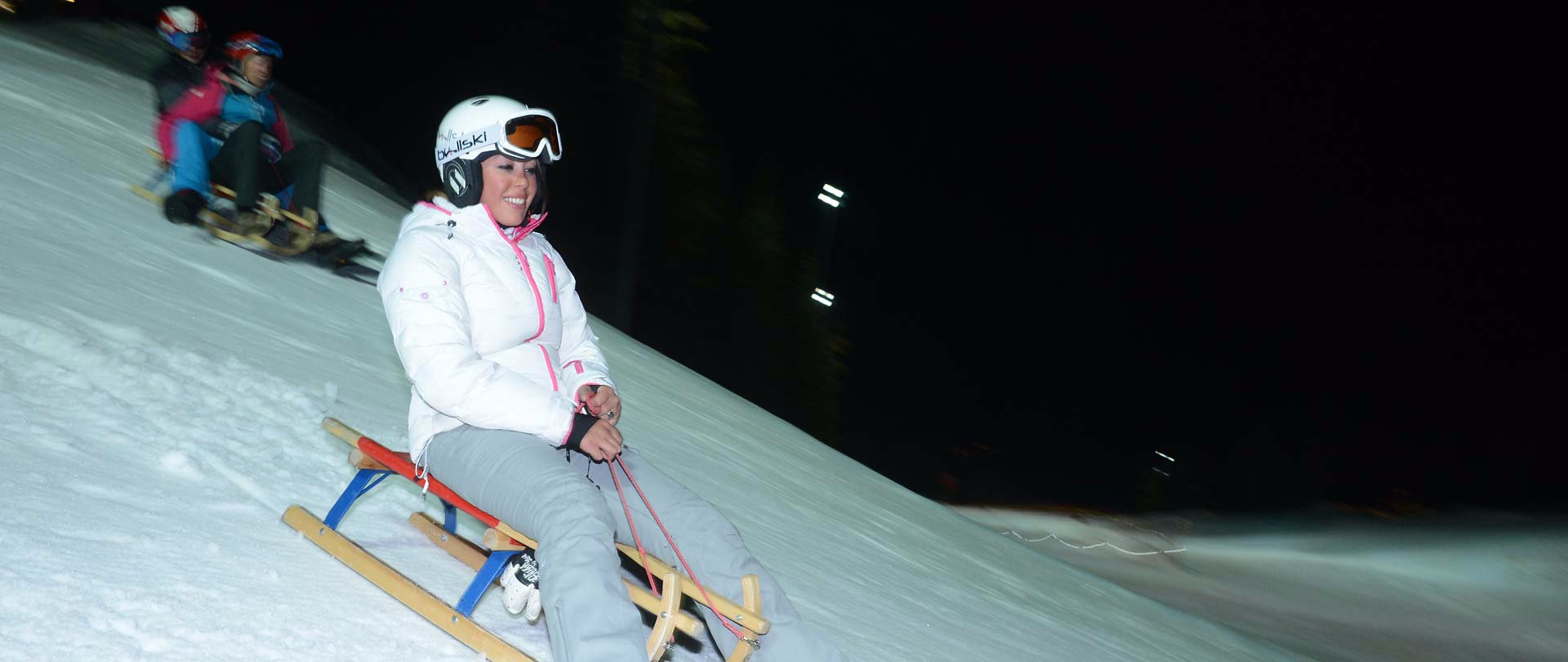 Night tobogganing in Obereggen 